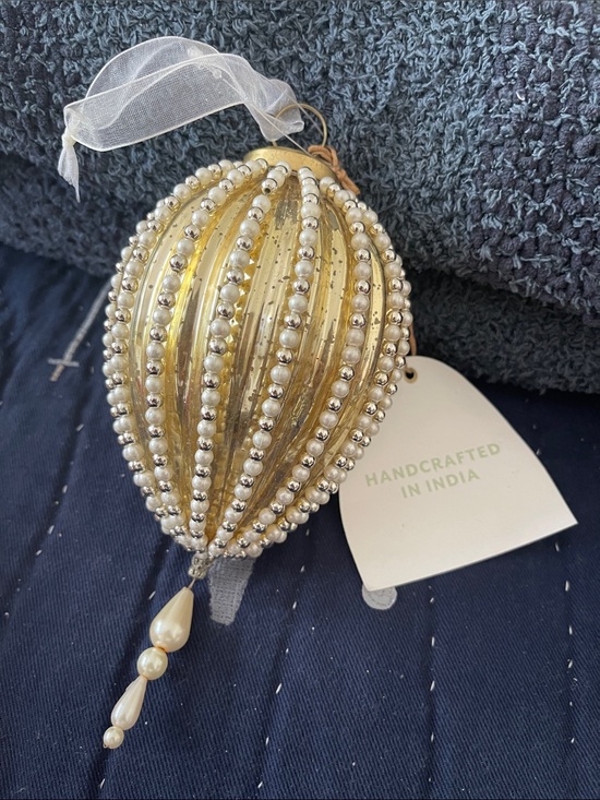 Merry Christmas Other - Beaded Ornament with Pearl
